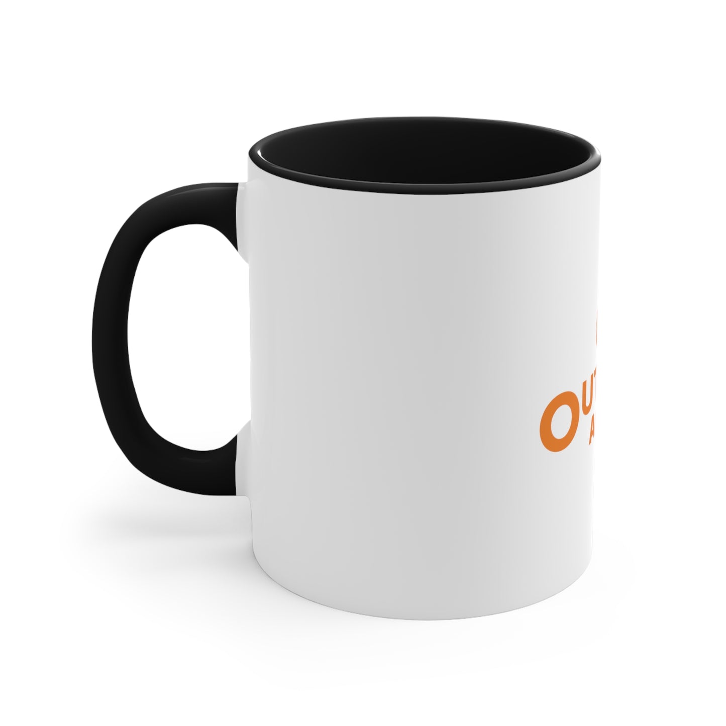 Accent Coffee Mug, 11oz, with Outdoor Access logo in orange