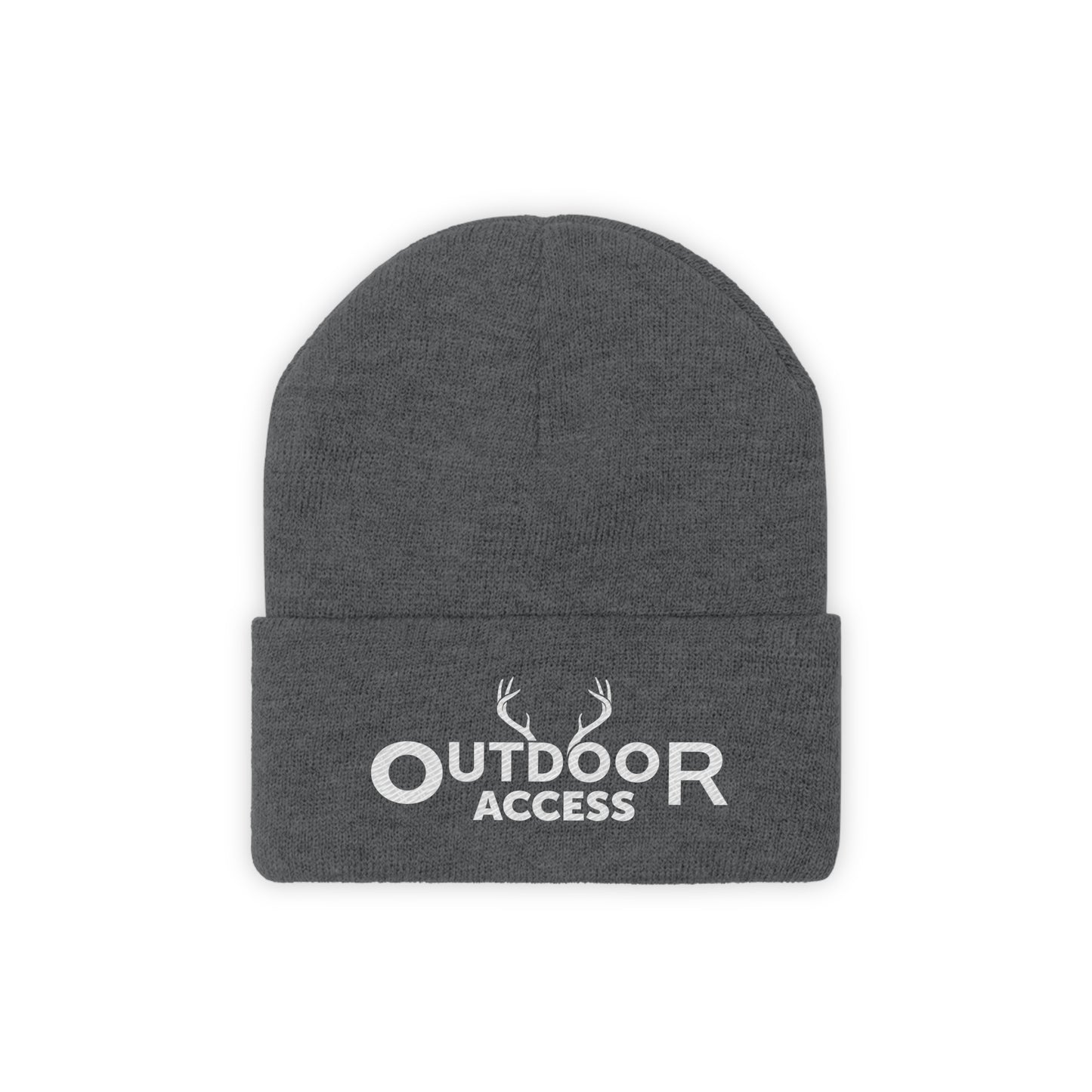 Knit Beanie with embroidered Outdoor Access logo in white