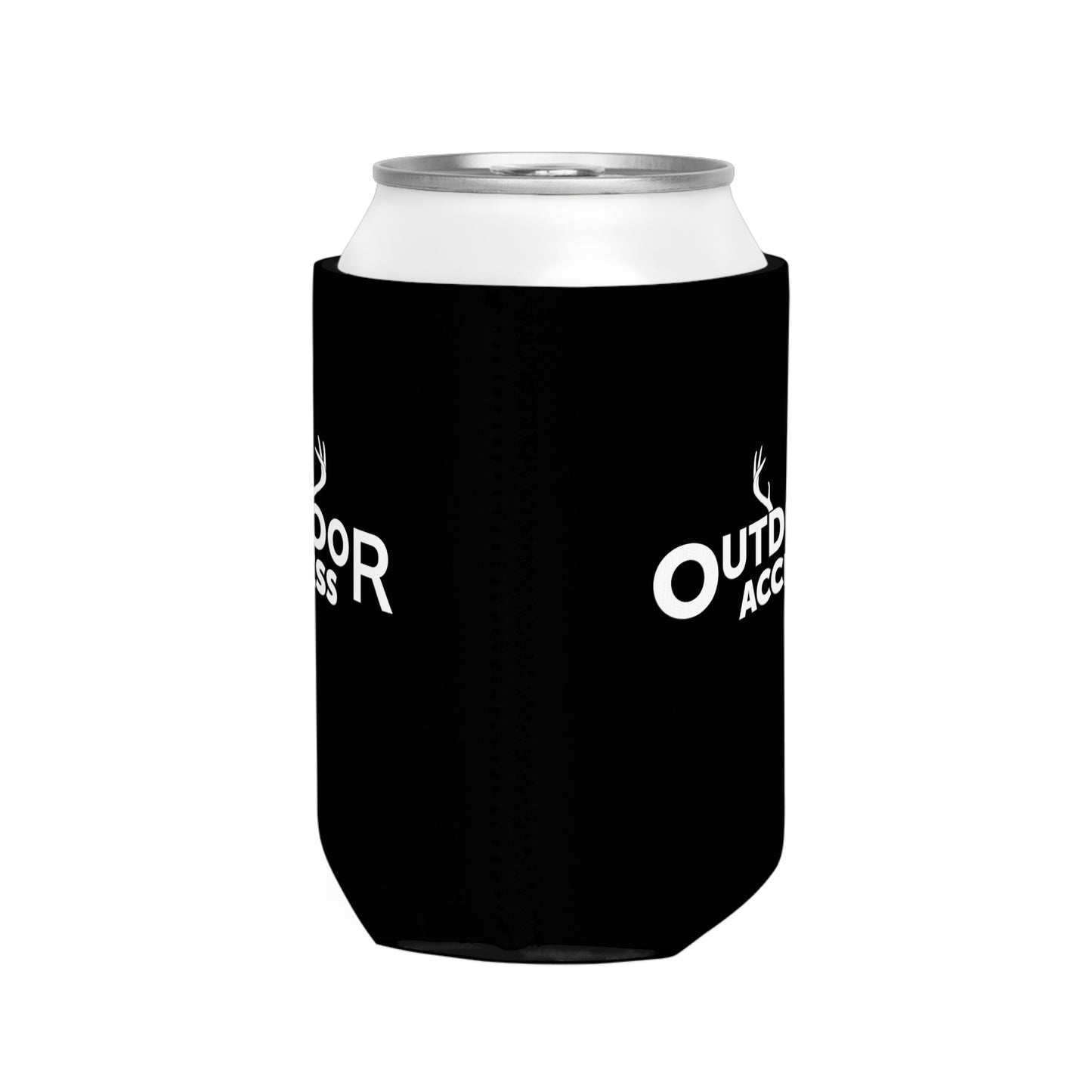 Can Cooler Sleeve- Black with White Logo