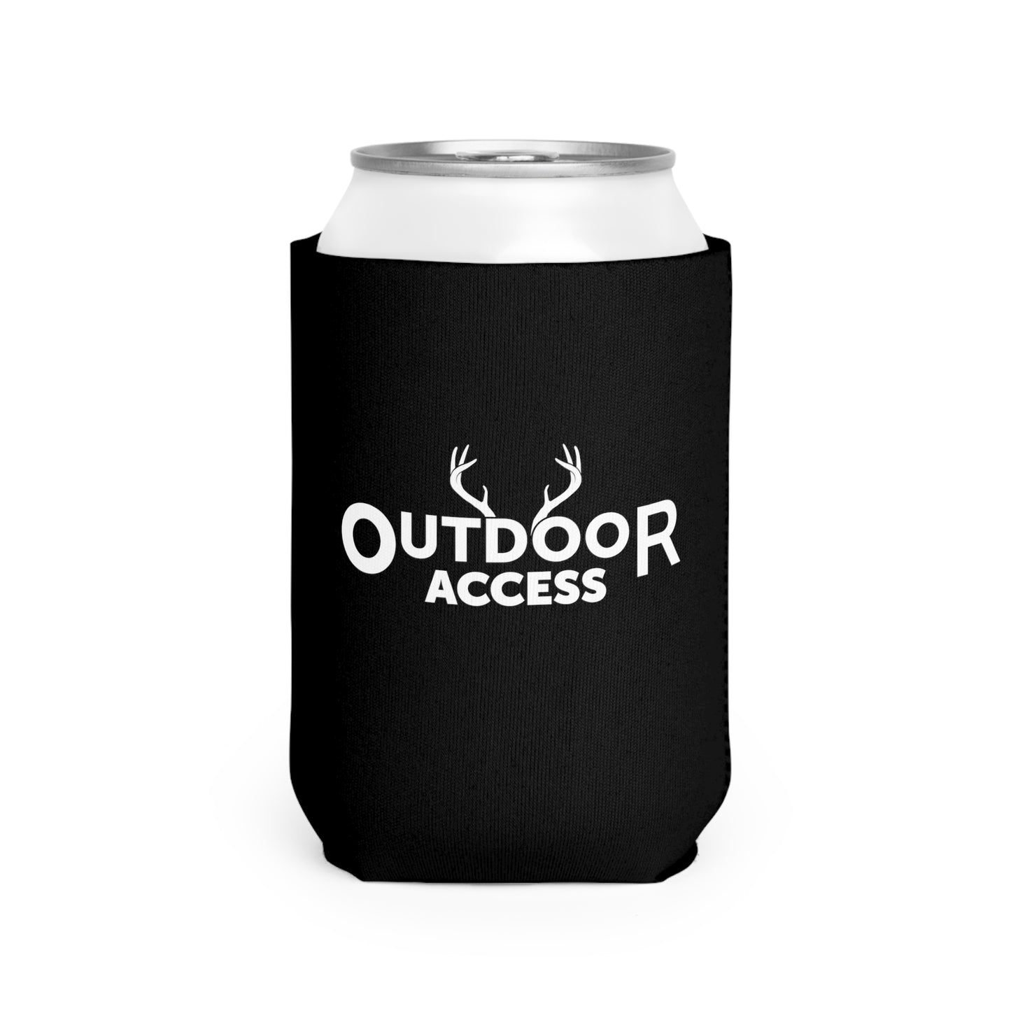 Can Cooler Sleeve- Black with White Logo