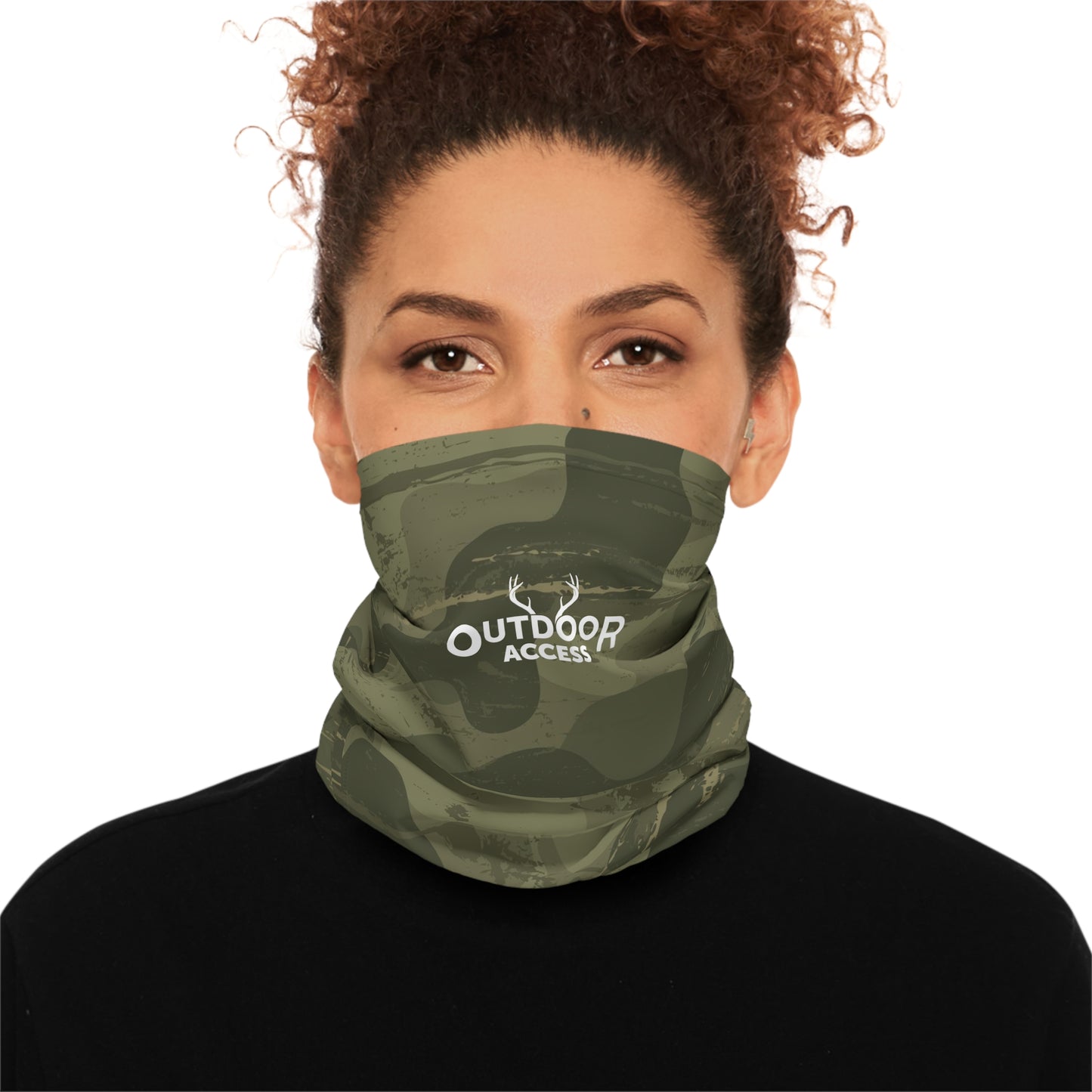 Midweight Neck Gaiter- Camouflage with White Logo