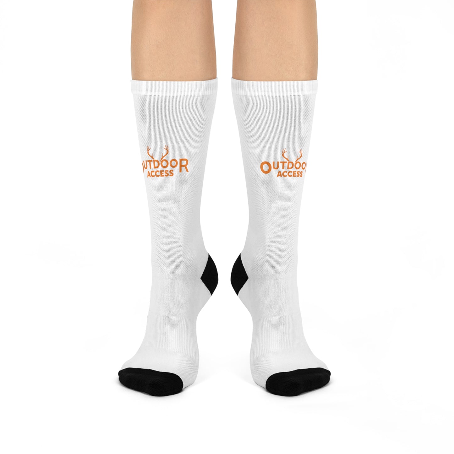 Copy of Cushioned Crew Socks- Brown with Orange Logo