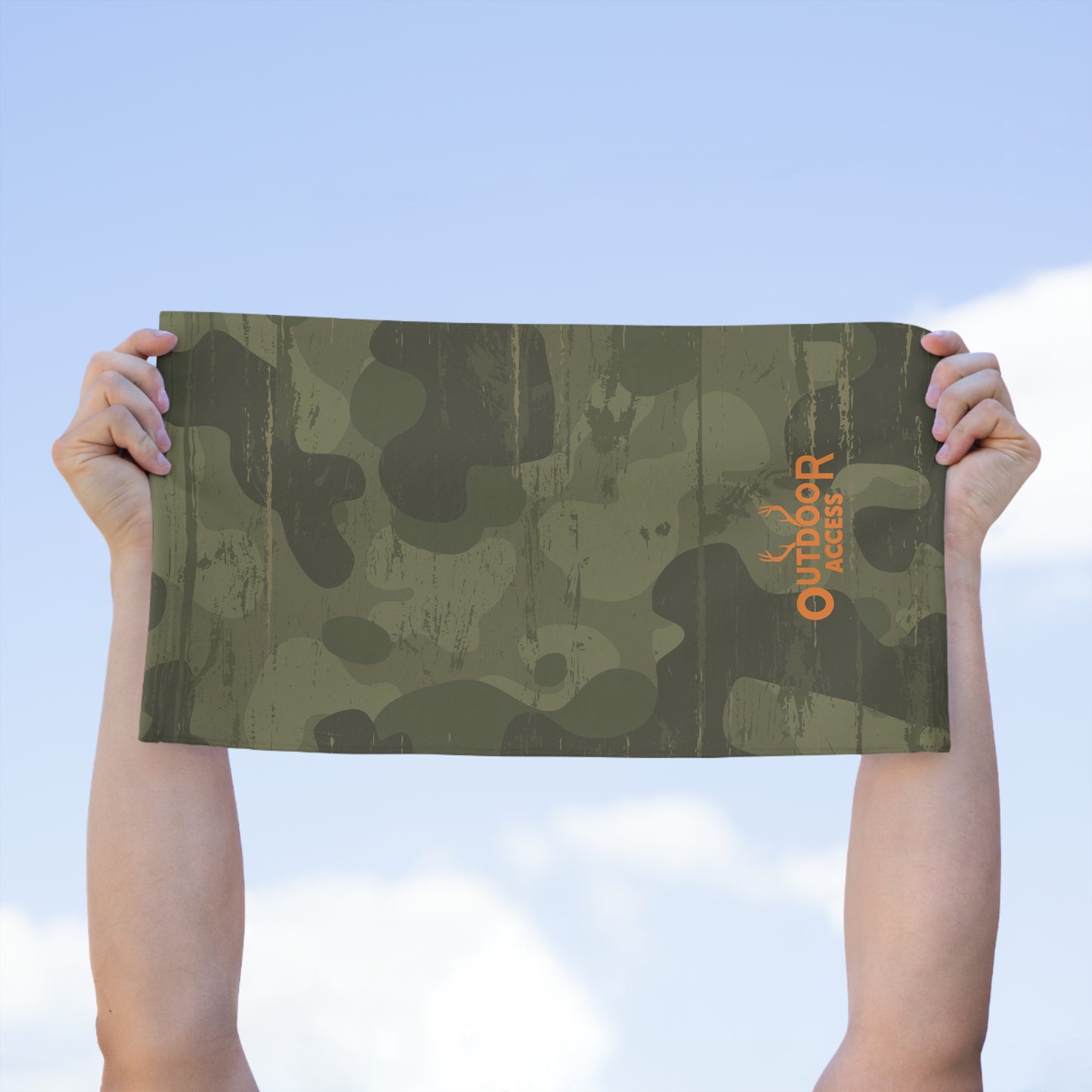 Rally Towel, 11x18-  Camo with Orange Logo