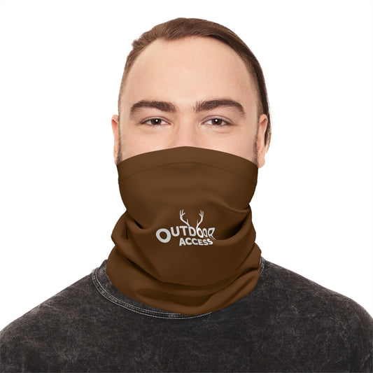 Midweight Neck Gaiter- Brown with White Logo