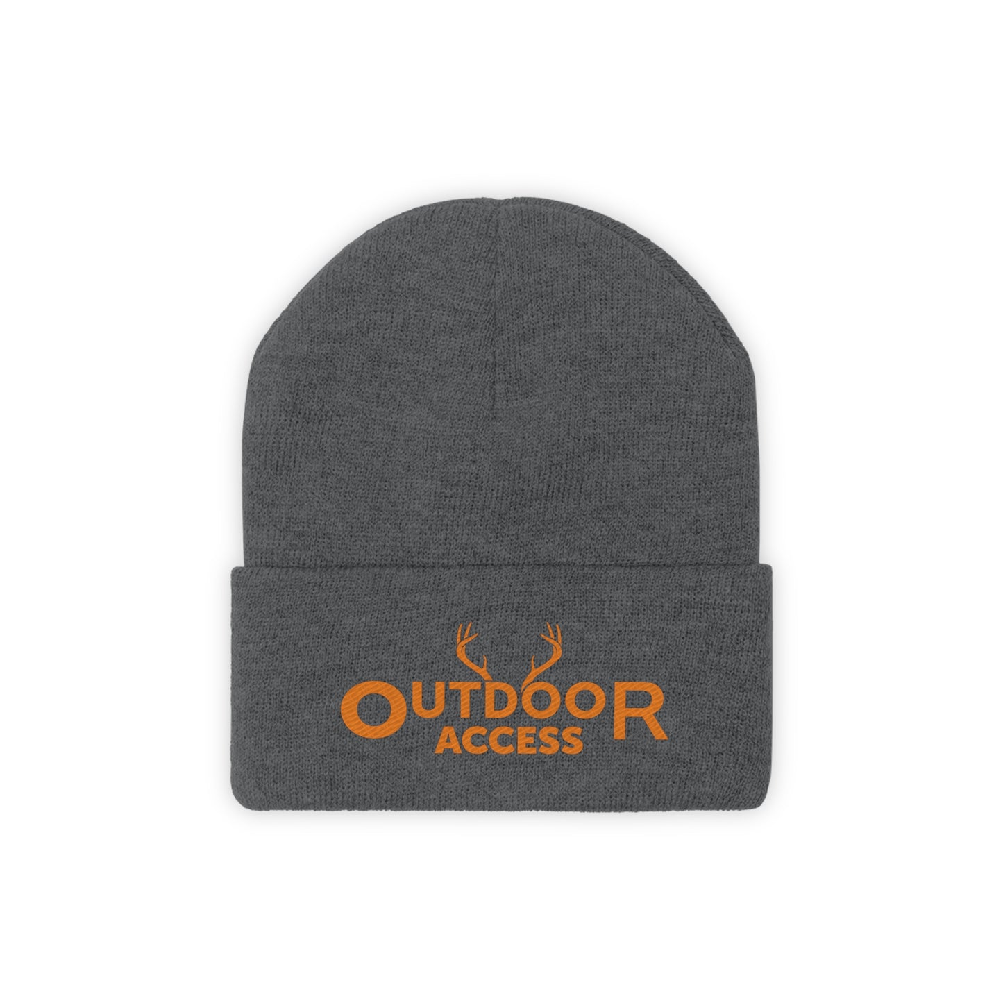 Knit Beanie with embroidered Outdoor Access logo in orange