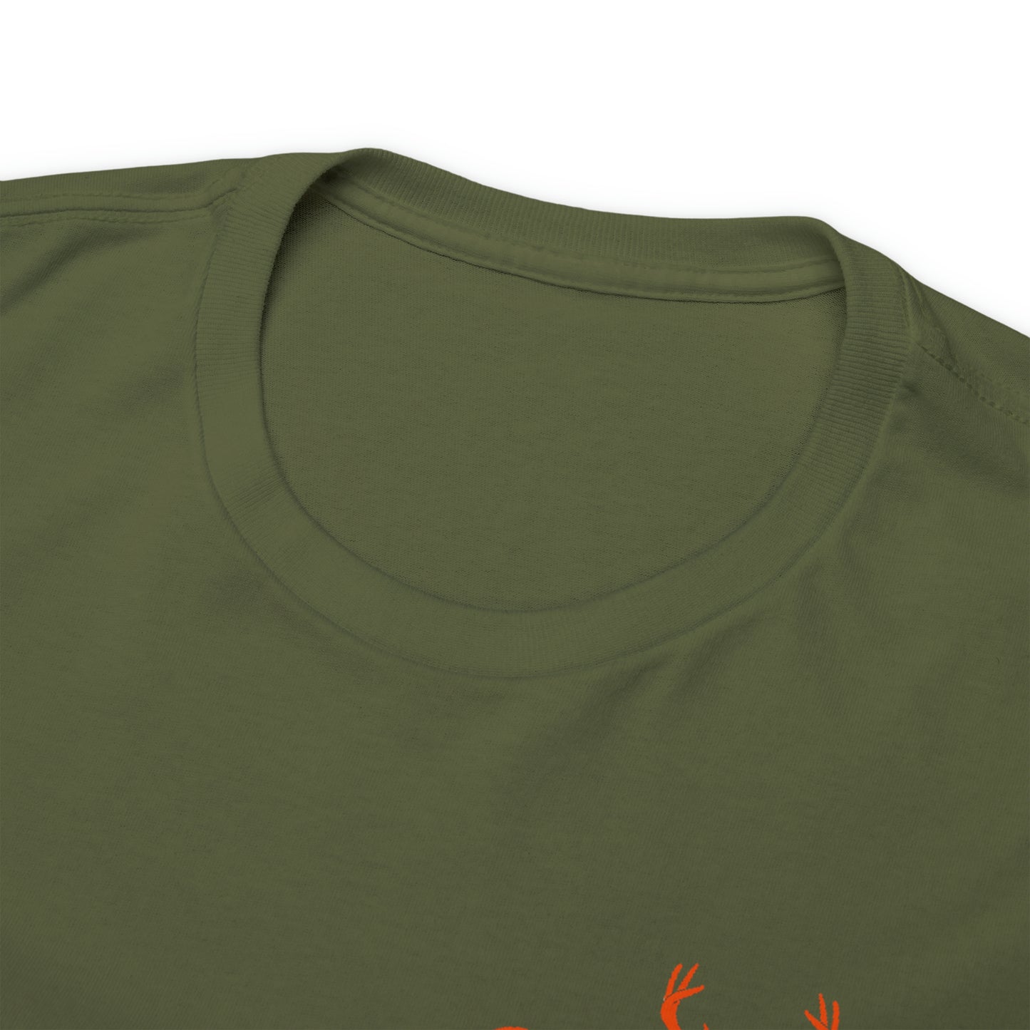 Unisex Heavy Cotton Tee with Outdoor Access logo printed in orange on front and back