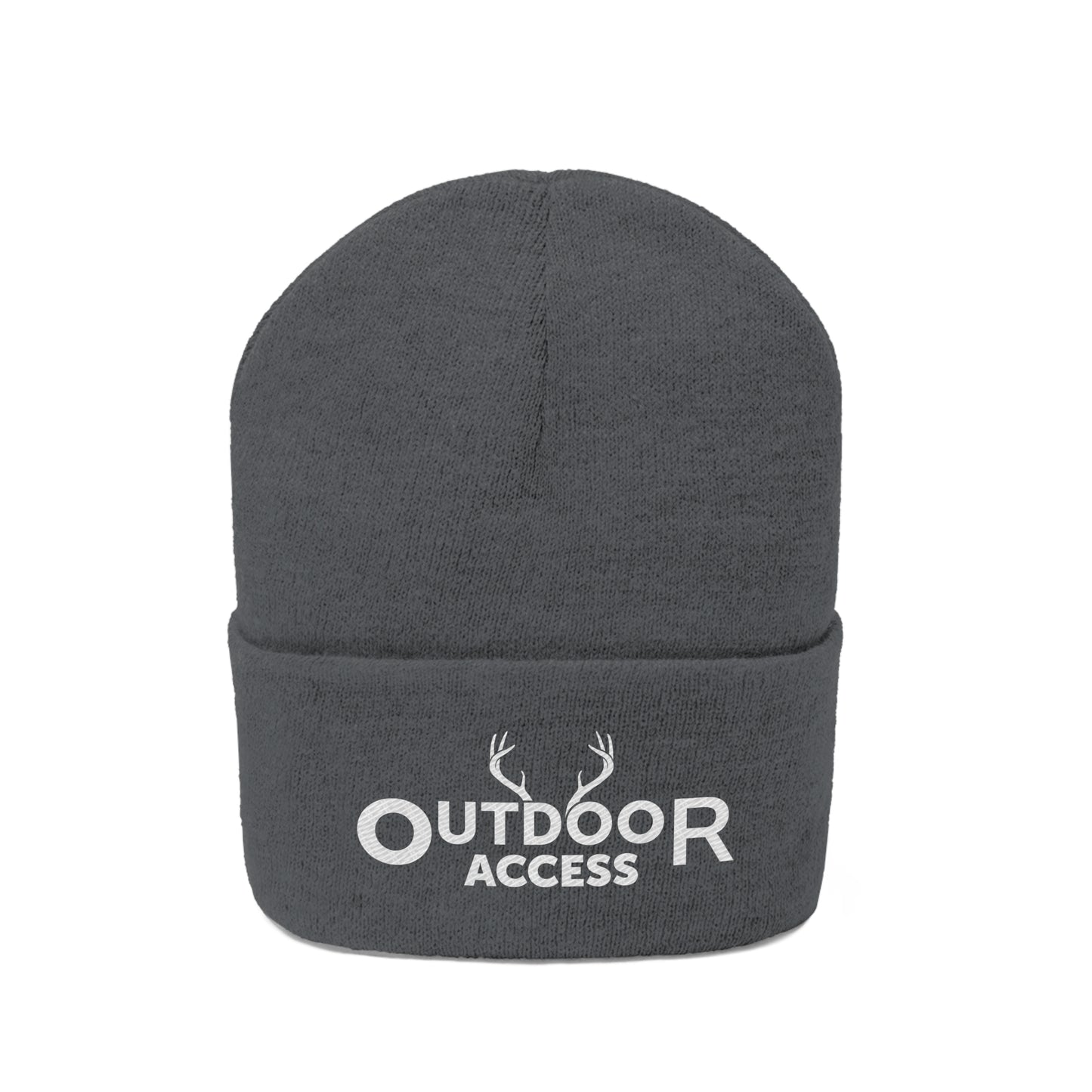 Knit Beanie with embroidered Outdoor Access logo in white