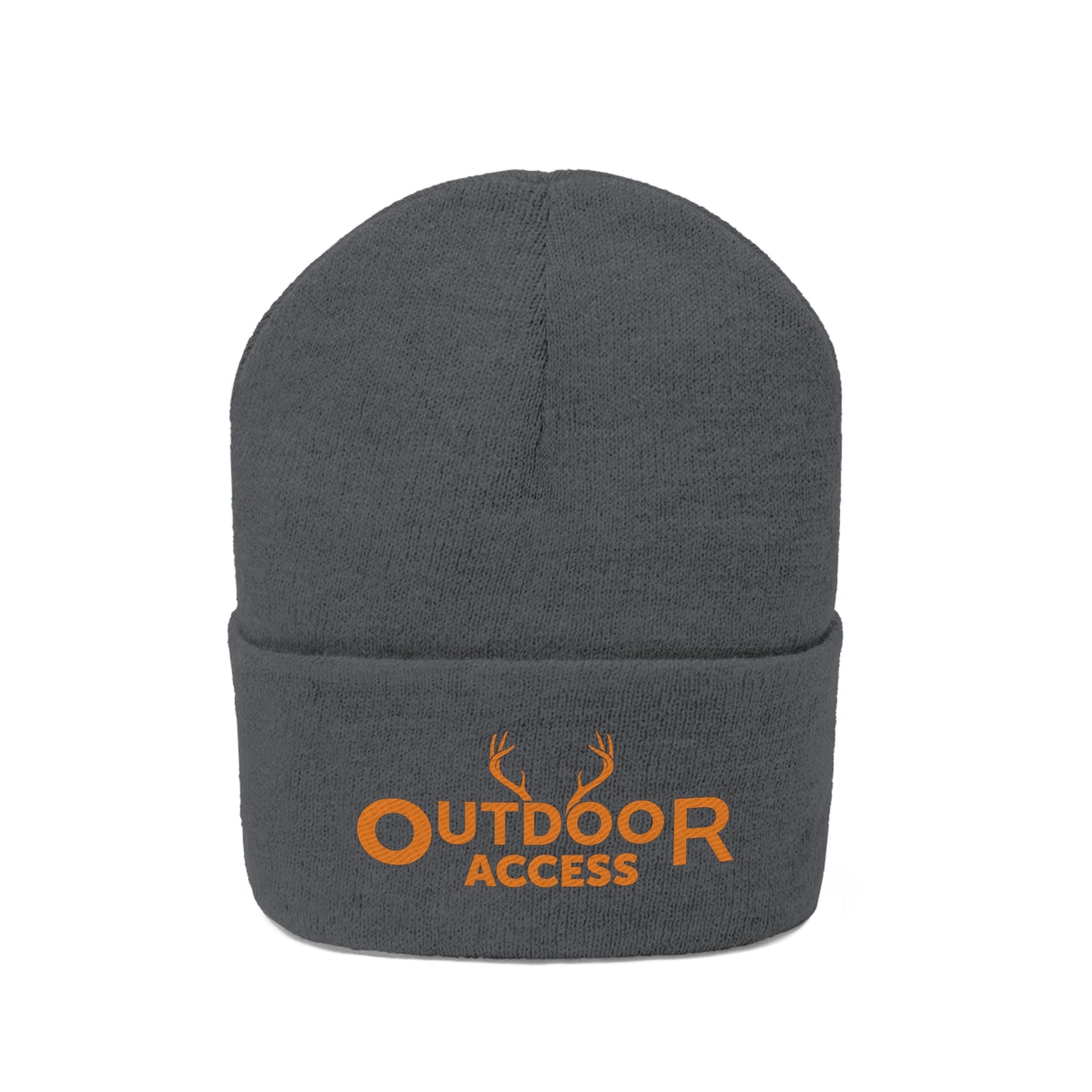 Knit Beanie with embroidered Outdoor Access logo in orange