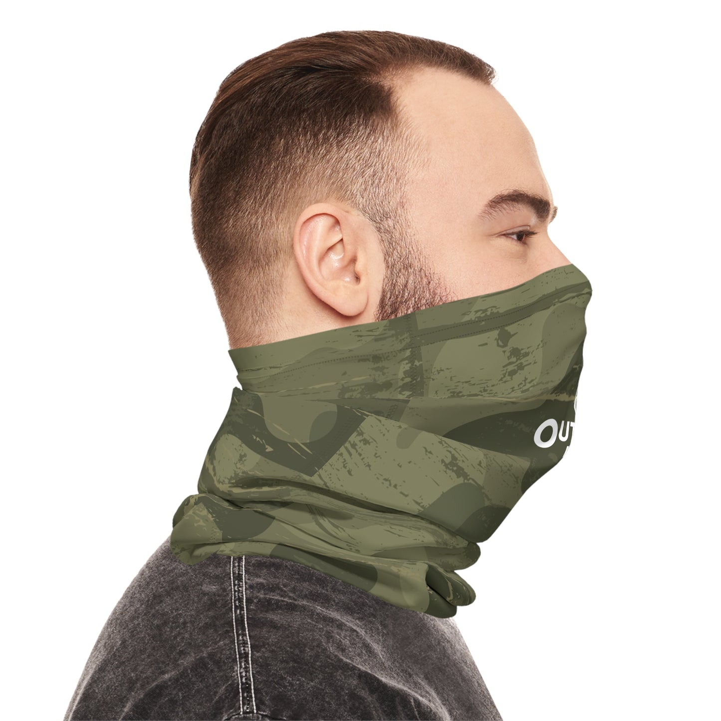 Midweight Neck Gaiter- Camouflage with White Logo