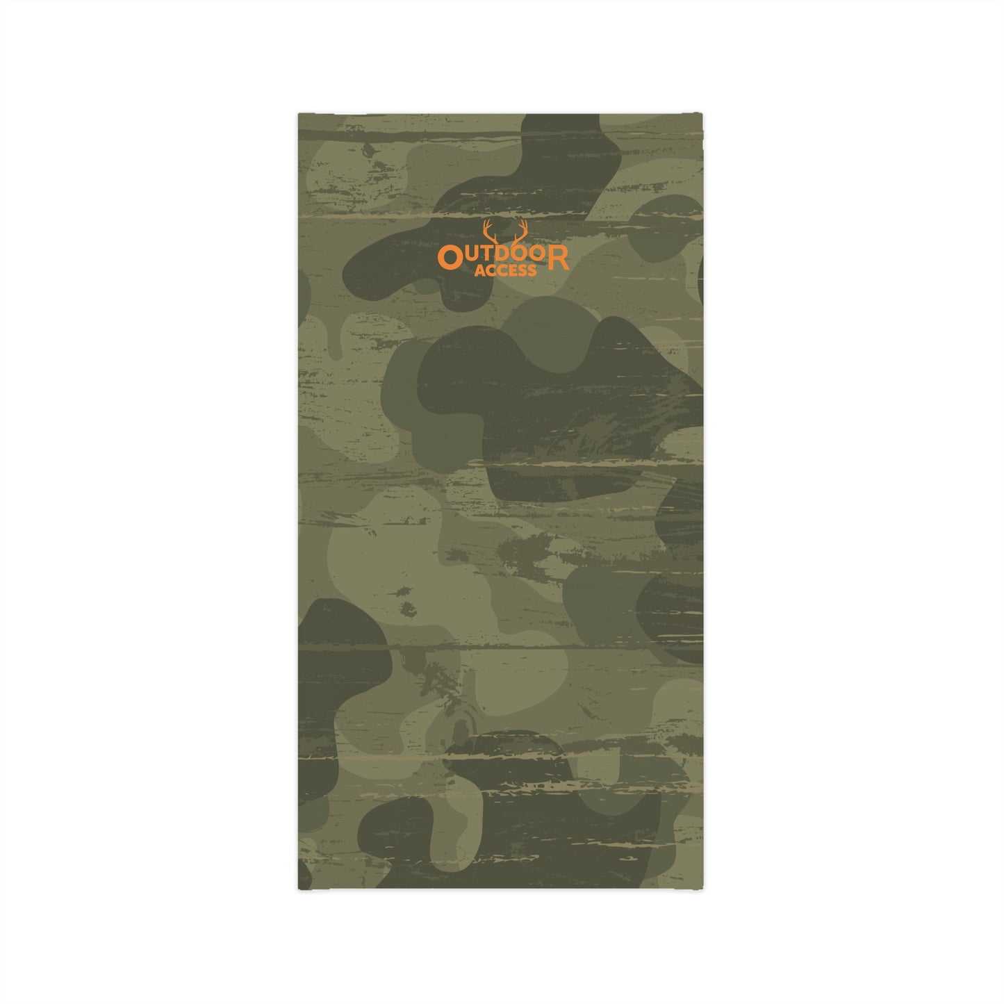 Midweight Neck Gaiter- Camouflage with Orange Logo