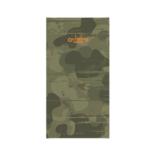 Midweight Neck Gaiter- Camouflage with Orange Logo