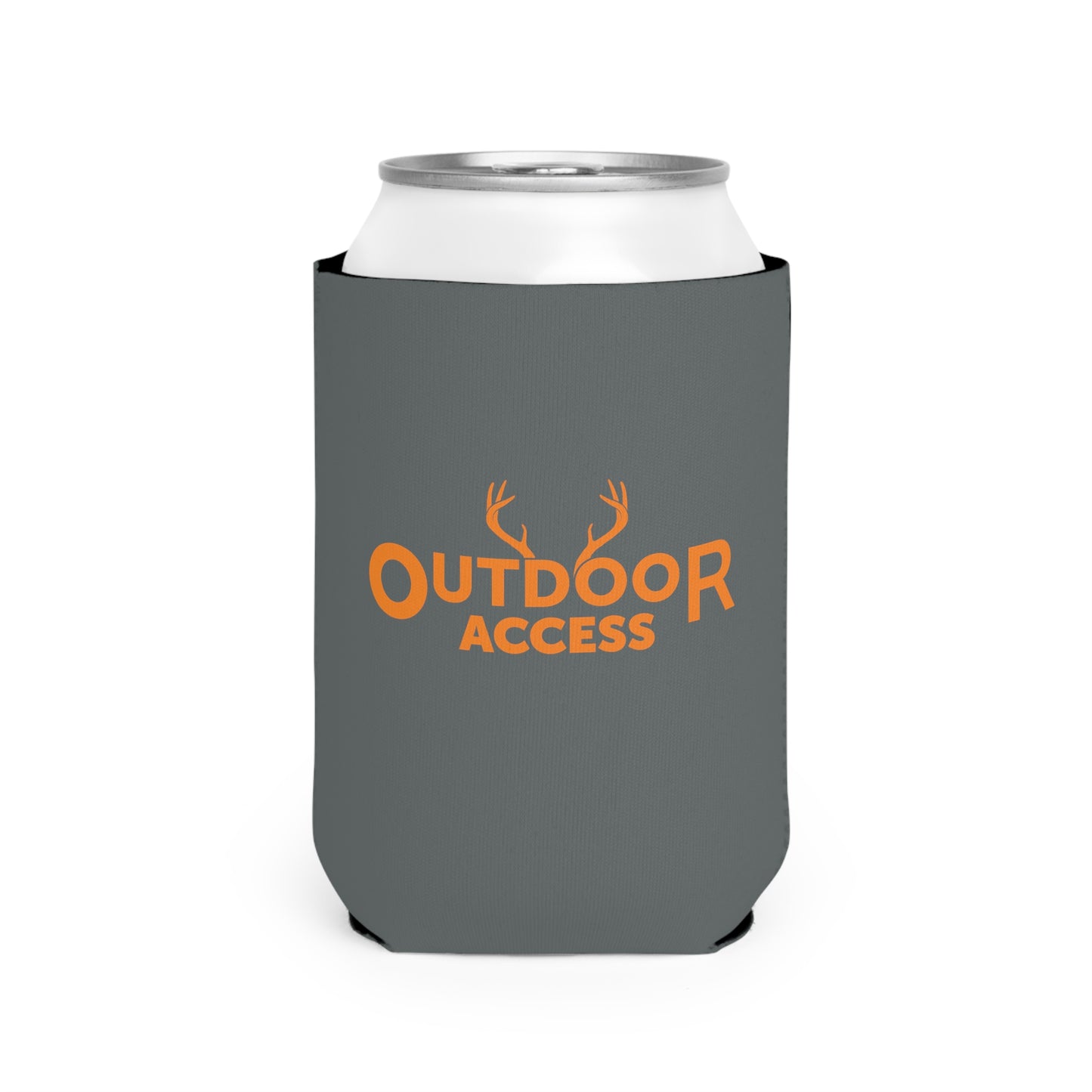 Can Cooler Sleeve- Dark Grey with Orange Logo